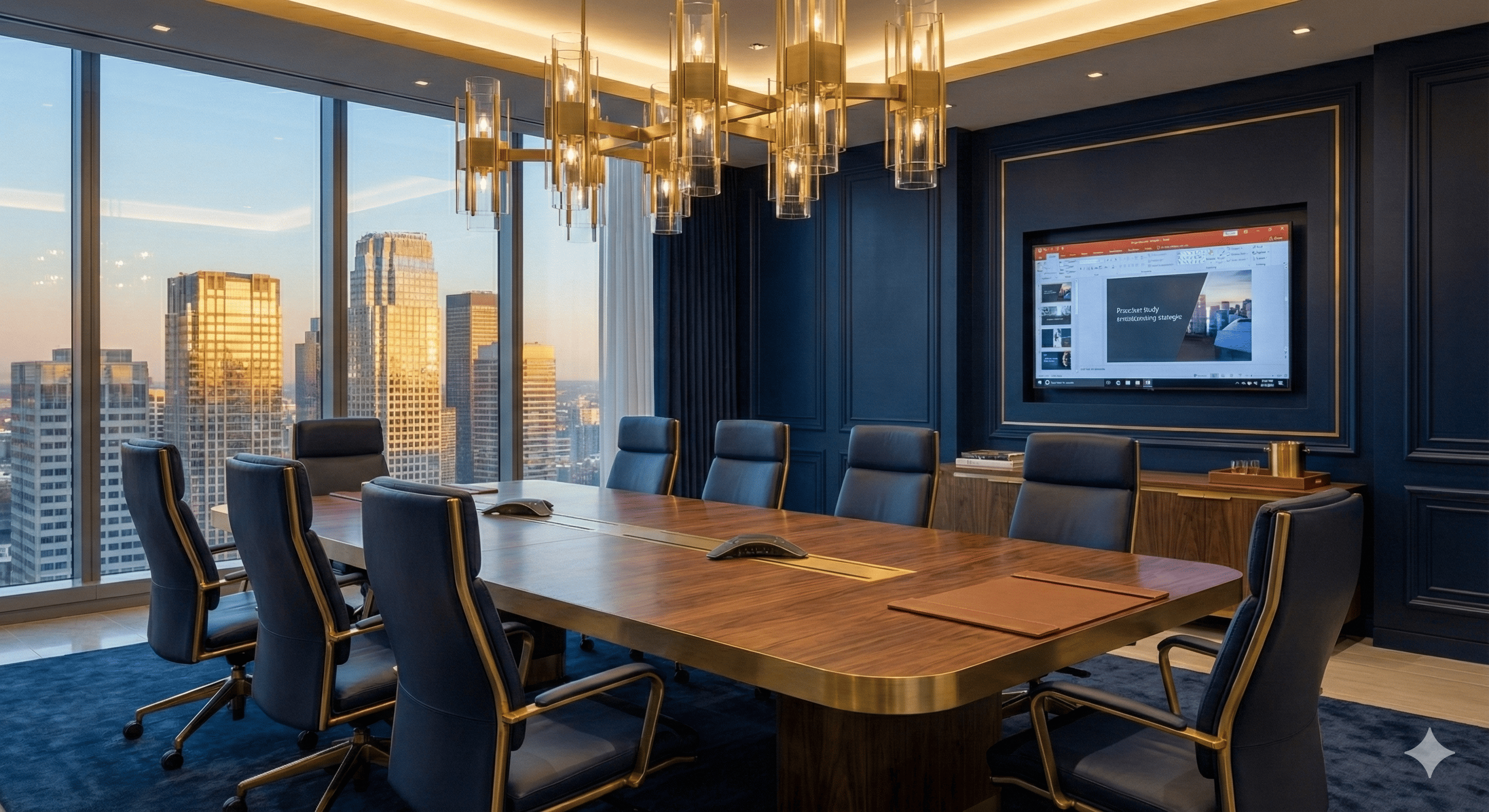 Modern hukuk bürosu toplantı odası görüntüsü.